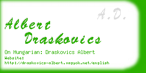 albert draskovics business card